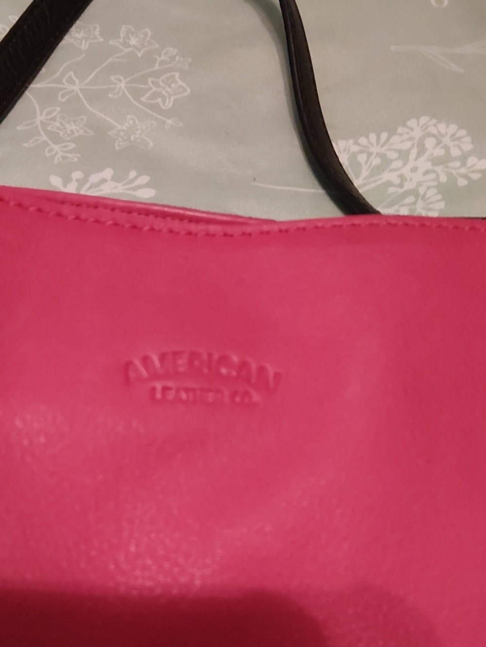 American Leather Co. Hot Pink Shoulder Bag with Black Strap